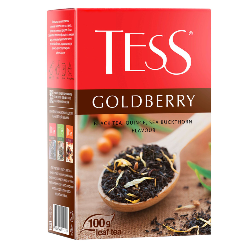 Чай Tess Goldberry чёрный с ароматом облепихи и айвы, 100г — фото 2