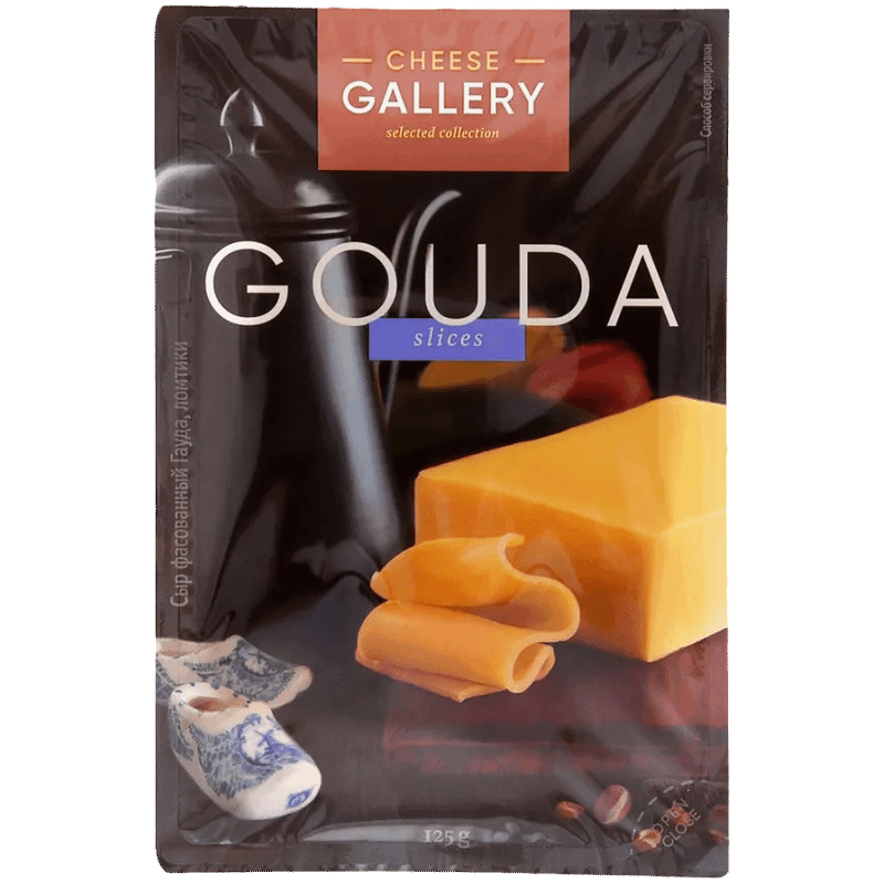 Сыр твёрдый Cheese Gallery Гауда нарезка 45%, 125г