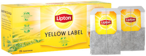 Чай Lipton Yellow Label чёрный в пакетиках, 25х2г — фото 1