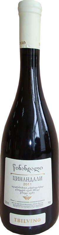 Вино Tbilvino Цинандали белое сухое 12.5%, 750мл
