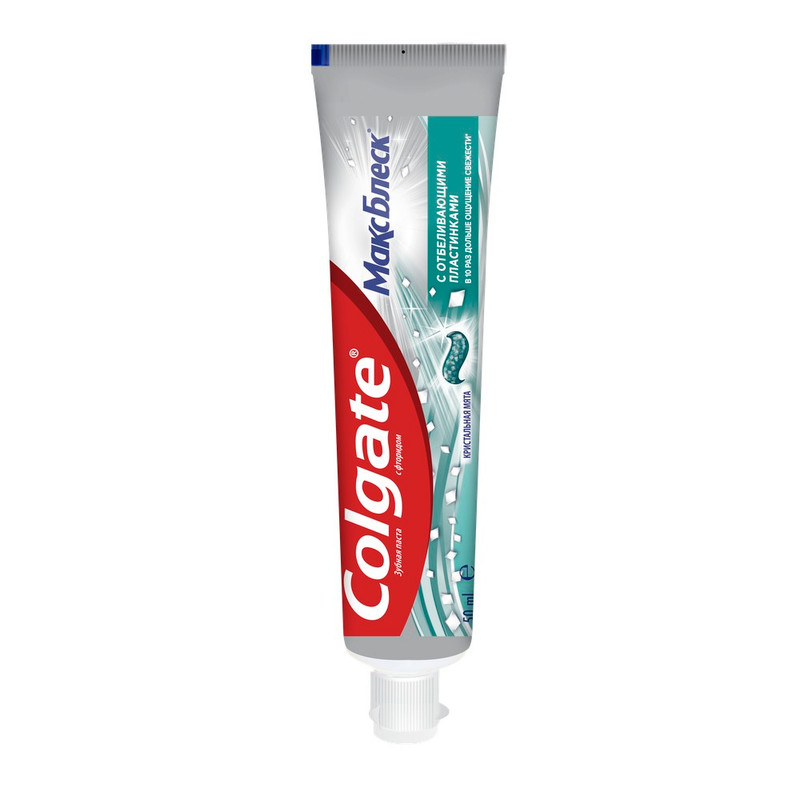 Зубная паста Colgate Макс Блеск с отбеливающими пластинками, 50мл — фото 2