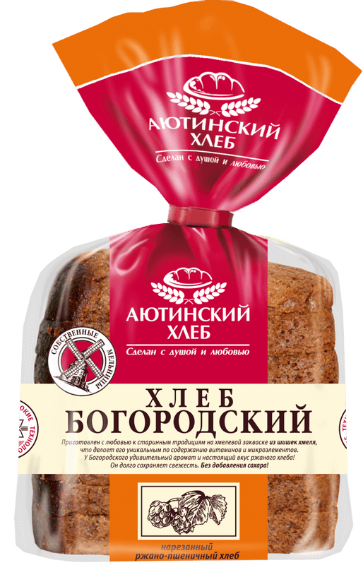 Хлеб Аютинский Хлеб Богородский ржано-пшеничный нарезка, 330г