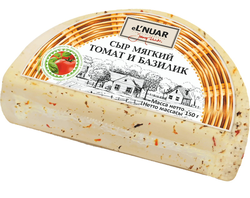 Сыр мягкий El'Nuar с томатом-базиликом 45%, 150г