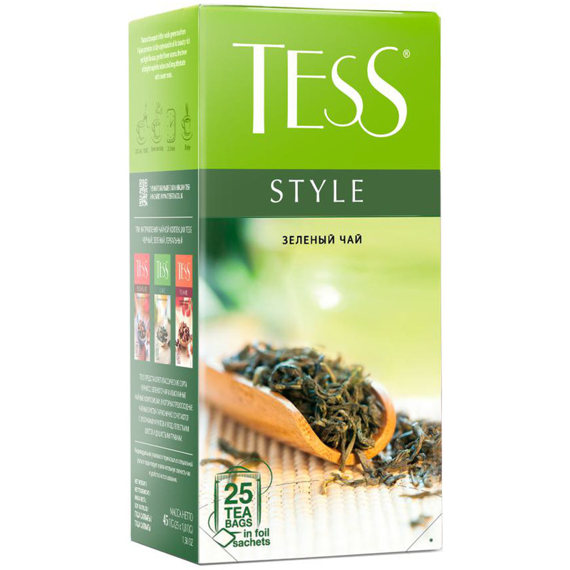 Чай Tess Style зелёный байховый в пакетиках, 25x1.8г — фото 2