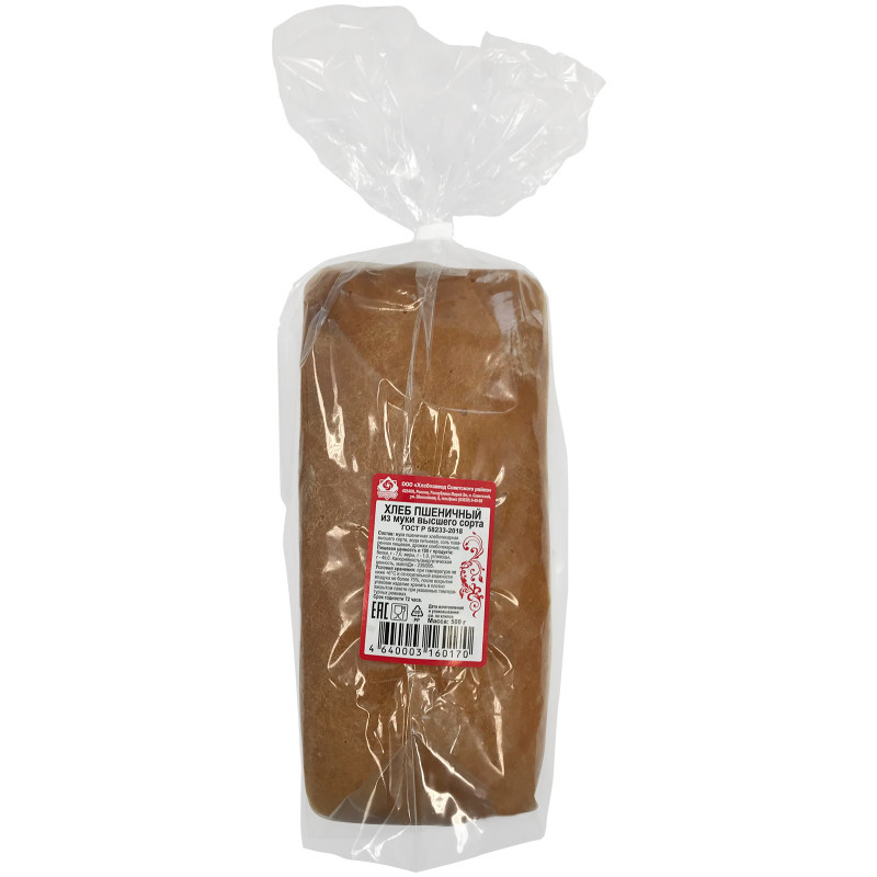 Хлеб пшеничный высший сорт, 500г