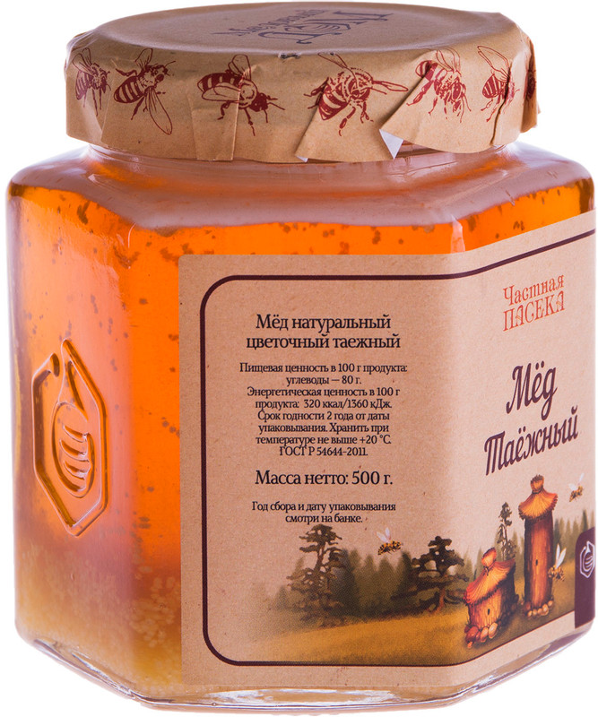 Мёд Частная Пасека таёжный натуральный, 500г — фото 1