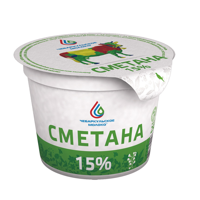 Сметана Чебаркульское молоко 15%, 250г