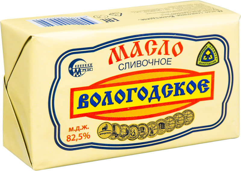 Масло сливочное Вологодское 82.5%, 180г