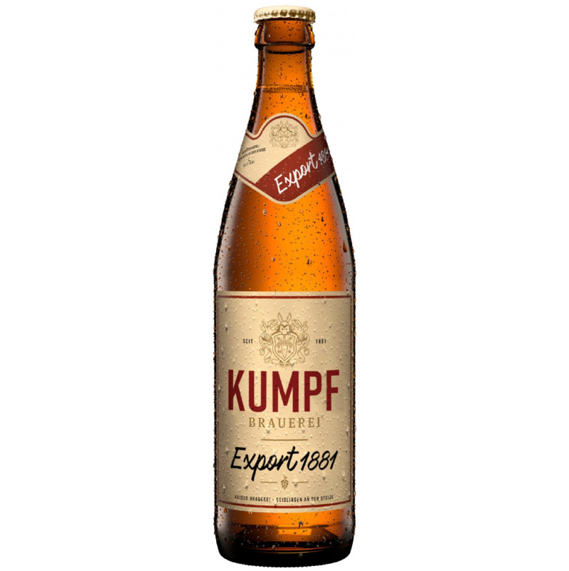 Пиво Kumpf Экспортное 1881 светлое непастеризованное фильтрованное, 500мл