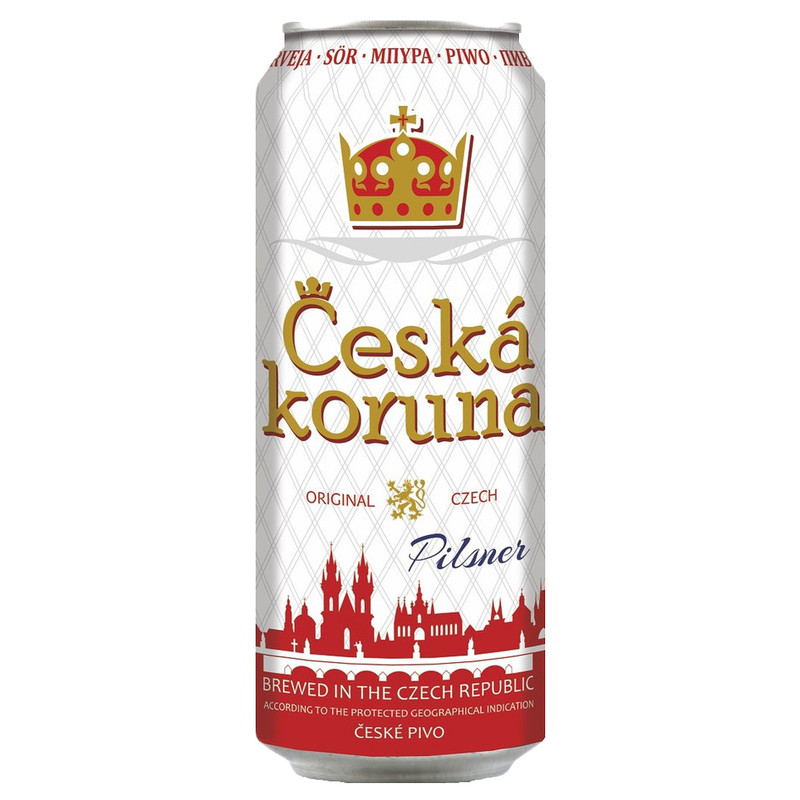 Пиво Ceska Koruna Pilsner светлое фильтрованное 4.1%, 500мл
