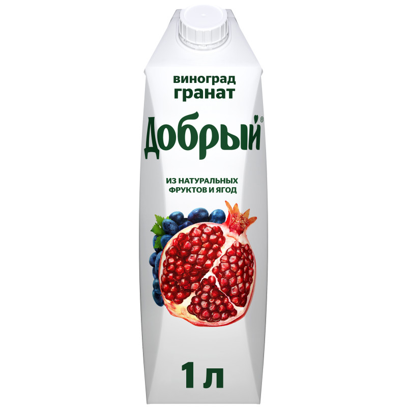 Напиток сокосодержащий Добрый Уголки России из граната и винограда, 1л — фото 1