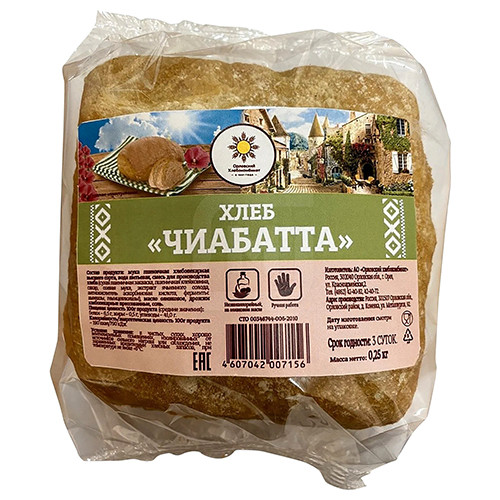 Хлеб Орловский ХК Чиабатта, 250г