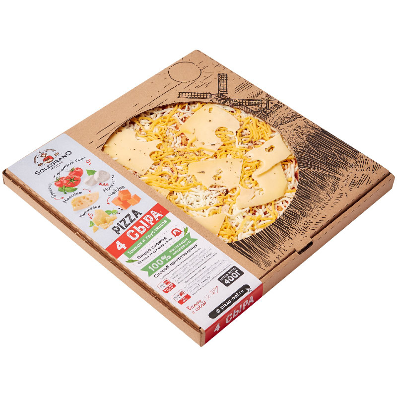 Пицца Solegrano 4 Сыра, 400г — фото 1