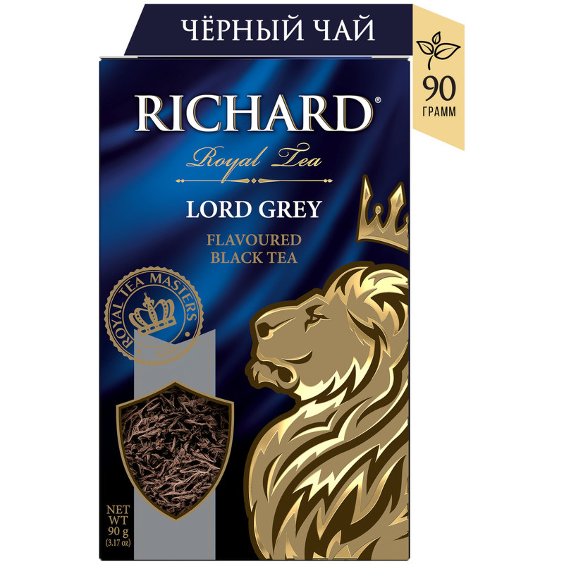 Чай Richard Lord Grey чёрный с ароматом бергамота и лимона листовой, 90г — фото 1