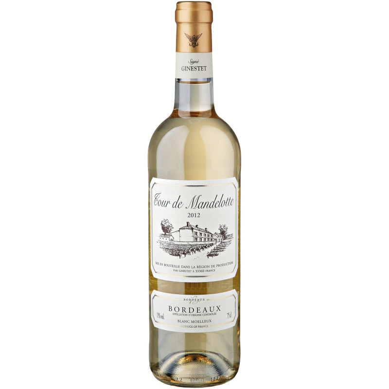 Вино Tour De Mandelotte Bordeaux AOC Blanc белое полусладкое 13%, 750мл