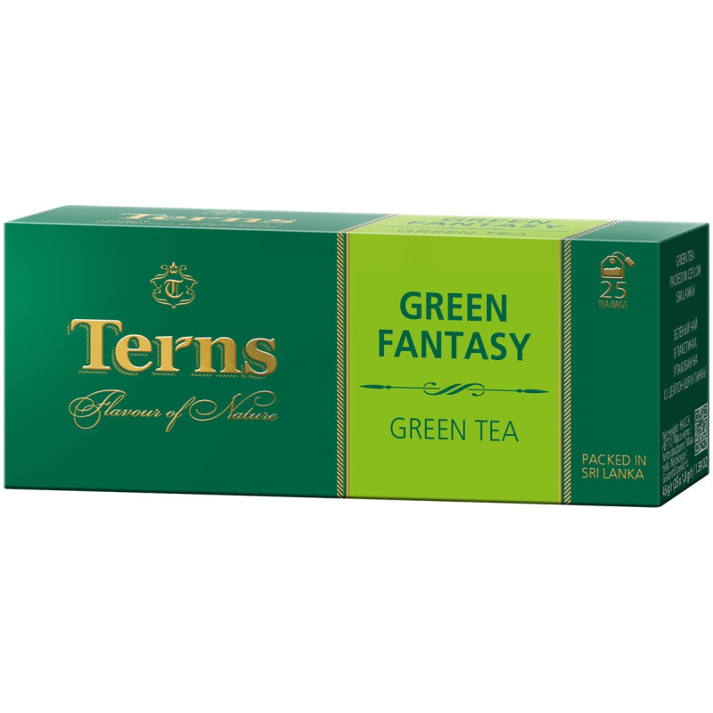 Чай Terns Green Fantasy зелёный байховый, 25х1,8г