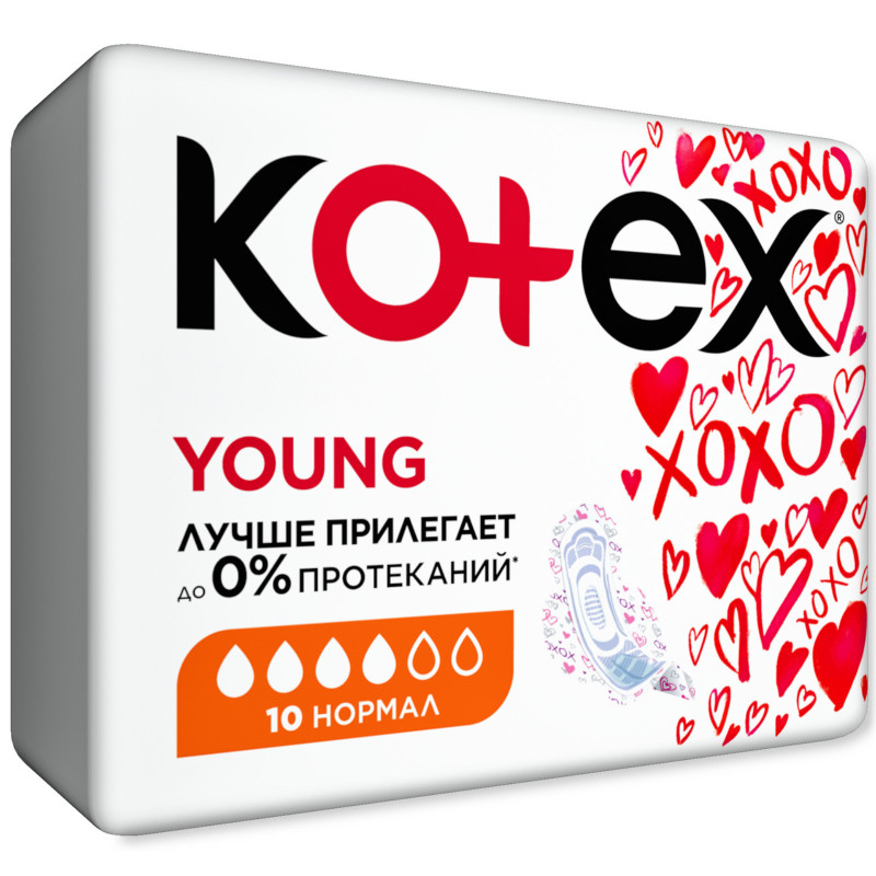 Прокладки Kotex Young нормал 4 капли, 10шт — фото 1