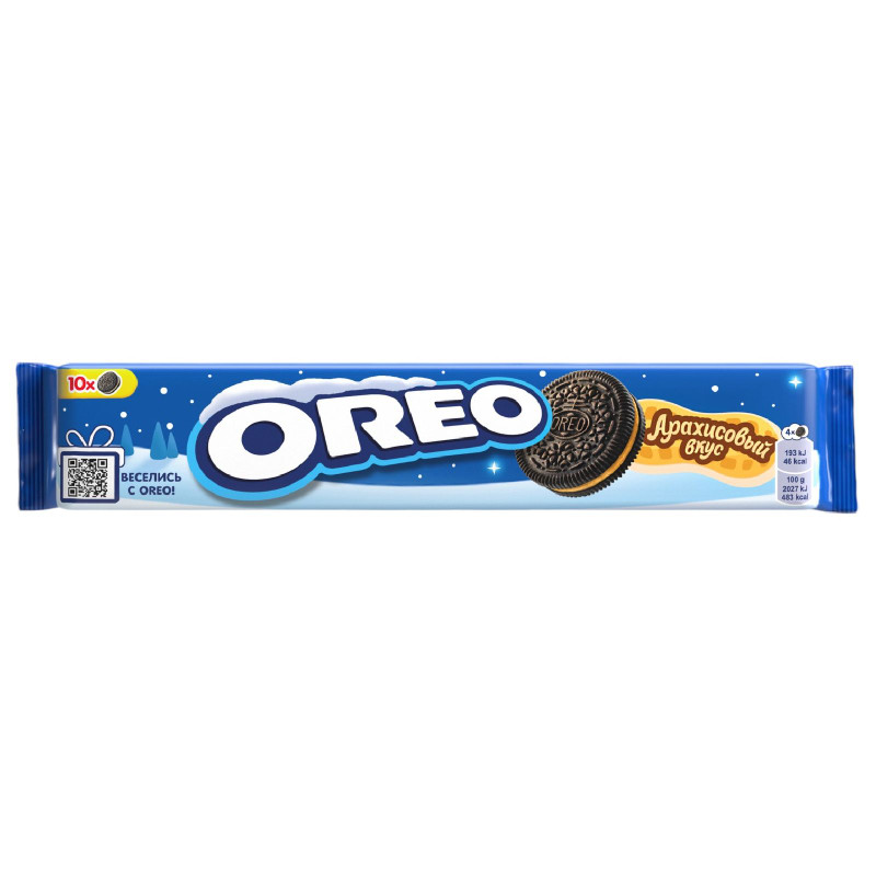 Печенье Oreo с какао и арахисовой начинкой, 95г