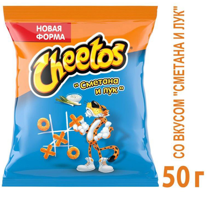 Снеки кукурузные Cheetos Сметана и лук, 50г — фото 1
