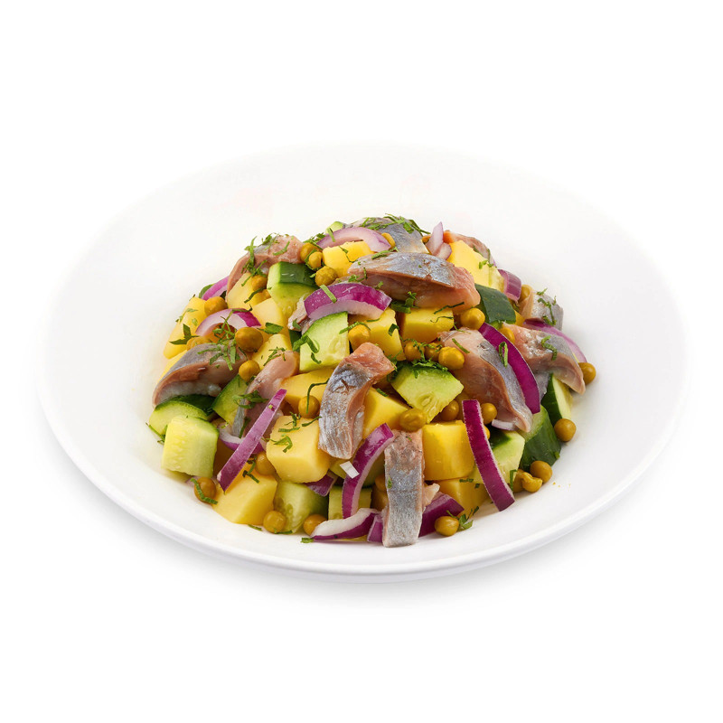 Салат с сельдью и картофелем по-баварски — фото 1