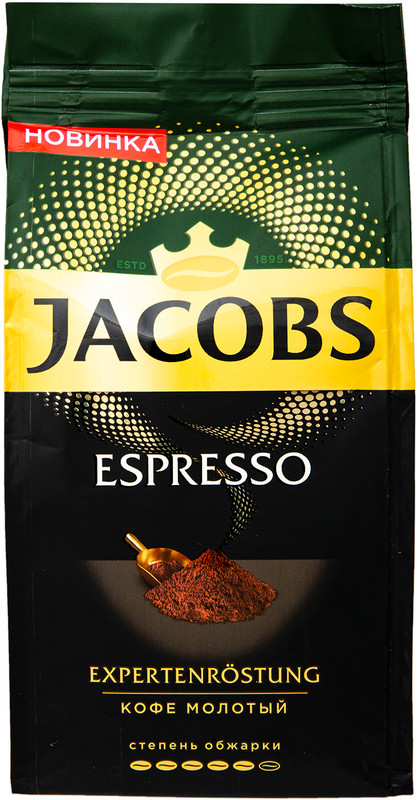 Кофе Jacobs Espresso натуральный жареный молотый, 230г — фото 1