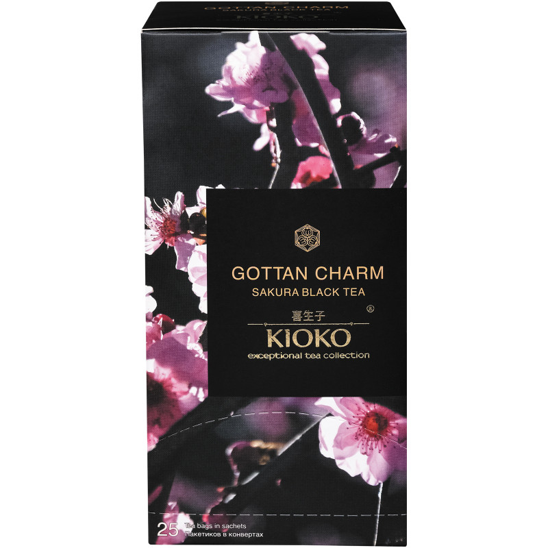 Чай Kioko Gottan Charm чёрный с ароматом японской сакуры, 25х2г — фото 1