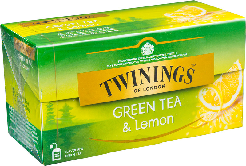 Чай Twinings зелёный с лимоном в пакетиках, 25х1.6г