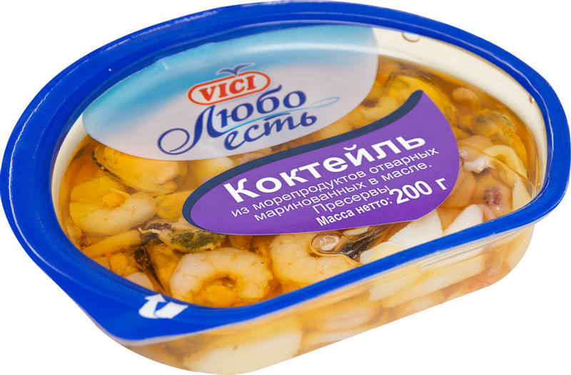 Коктейль из морепродуктов Vici Любо есть в масле, 200г — фото 1