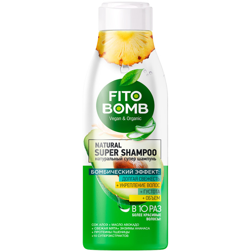Шампунь Fito Bomb для волос Свежесть укрепление густота и объем, 250мл
