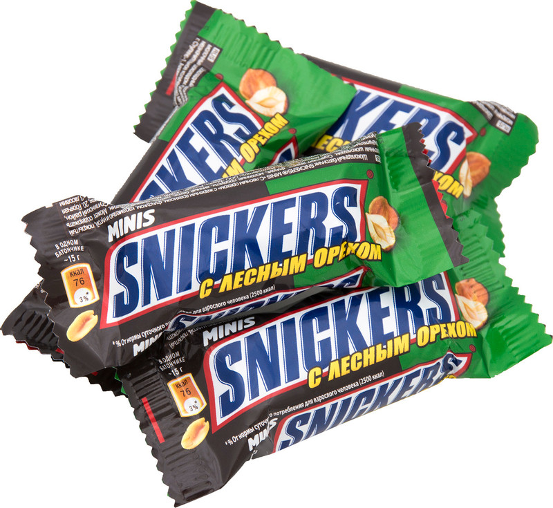 Шоколадный батончик Snickers Minis Лесной орех — фото 2