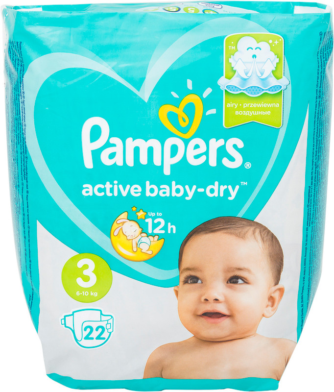 Подгузники Pampers Active Baby-Dry Midi р.3 6-10кг, 22шт — фото 12