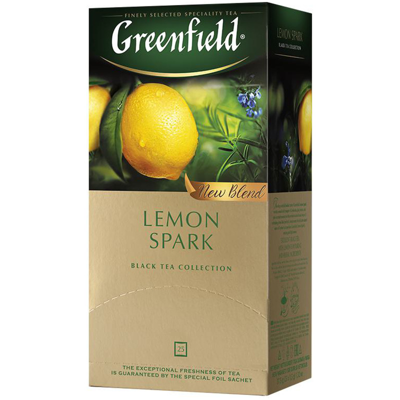 Чай Greenfield Lemon Spark чёрный в пакетиках, 25х1.5г — фото 1