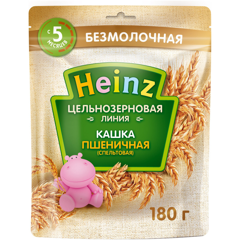 Каша Heinz без молока Цельнозерновая пшеничная спельтовая с 5 месяцев, 180г