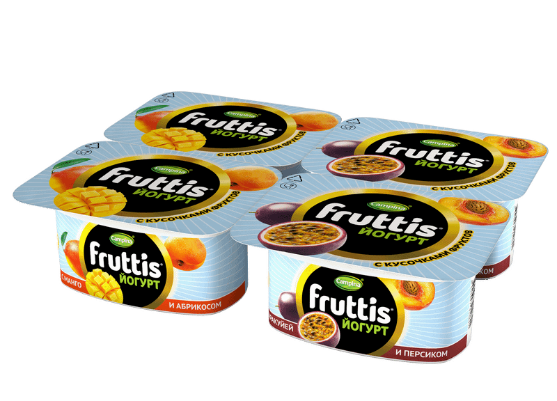 Йогурт Fruttis абрикос-манго-персик-маракуйя 3%, 110г