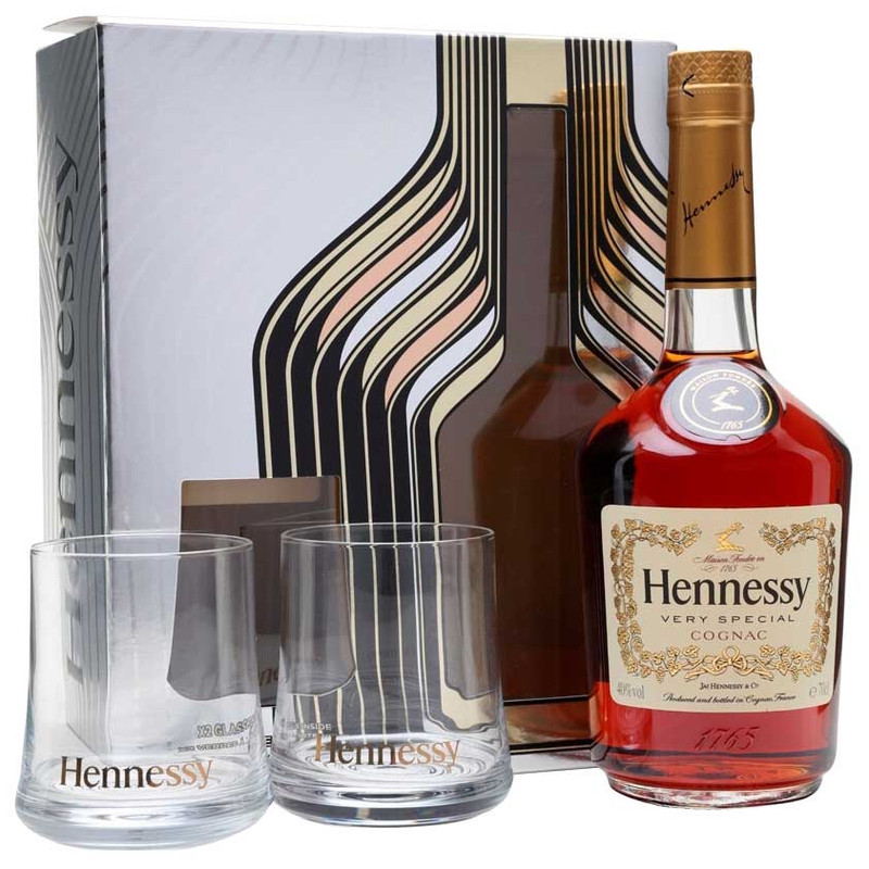 Коньяк Hennessy Vs 40% в подарочной упаковке, 700мл + 2 бокала — фото 1