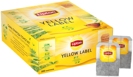 Чай Lipton Yellow Label чёрный в пакетиках, 100х2г — фото 2