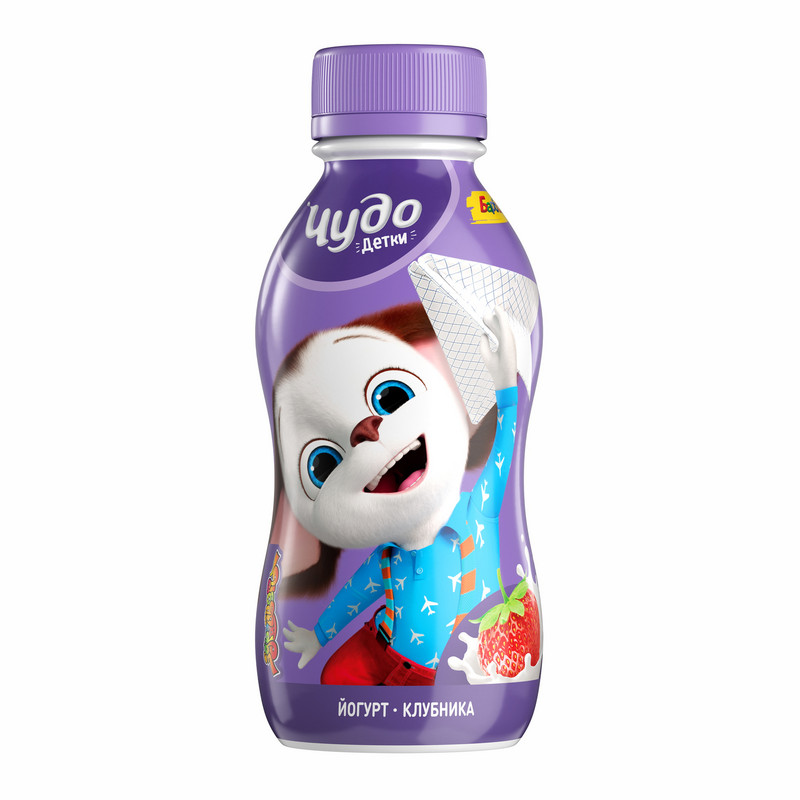 Йогурт с наполнителем Чудо Детки Клубника 2.2%, 200г — фото 1