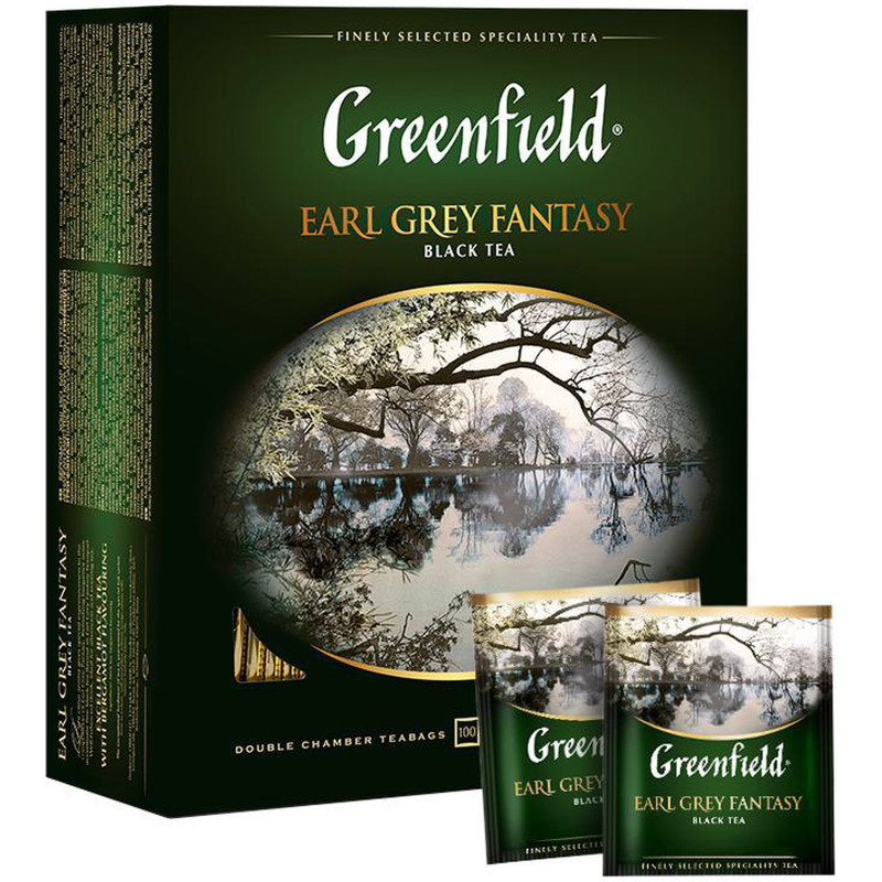 Чай Greenfield Earl Grey Fantasy чёрный в пакетиках, 100х2г — фото 3
