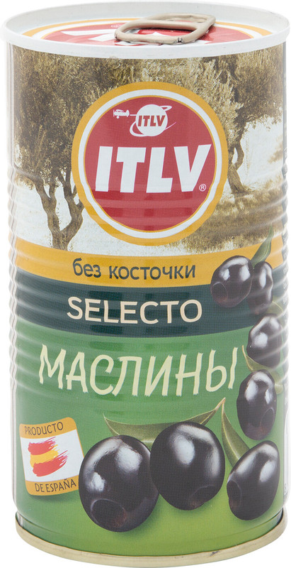 Маслины чёрные ITLV Selecto без косточки, 350г — фото 1