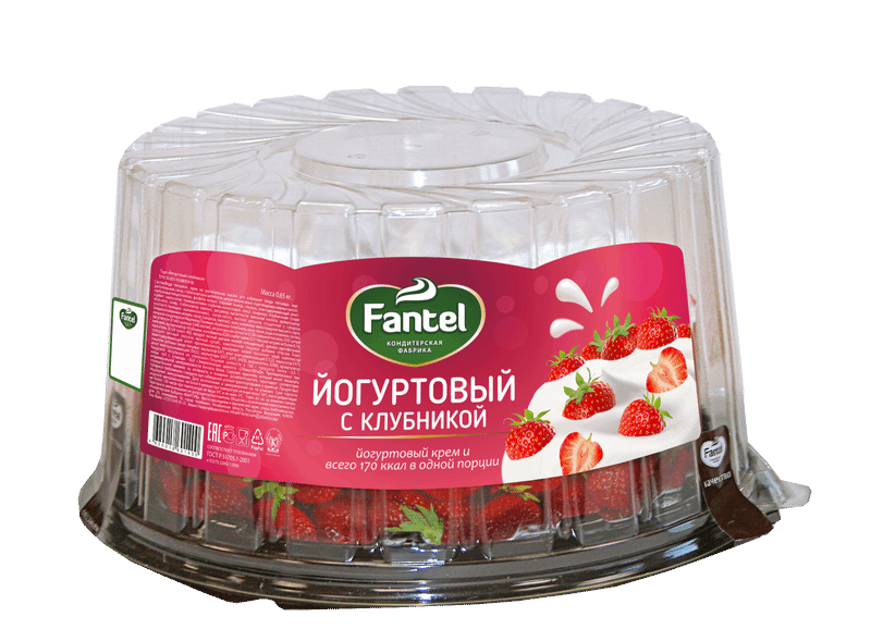 Торт Fantel Йогуртовый с клубникой, 650г