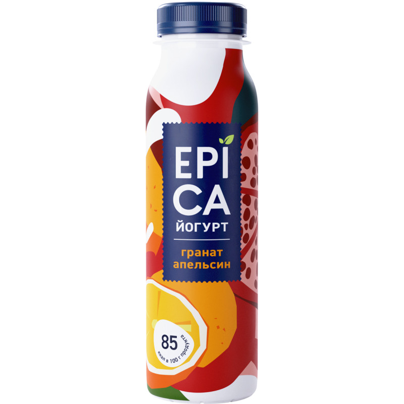 Йогурт Epica питьевой гранат-апельсин 2.5%, 260мл