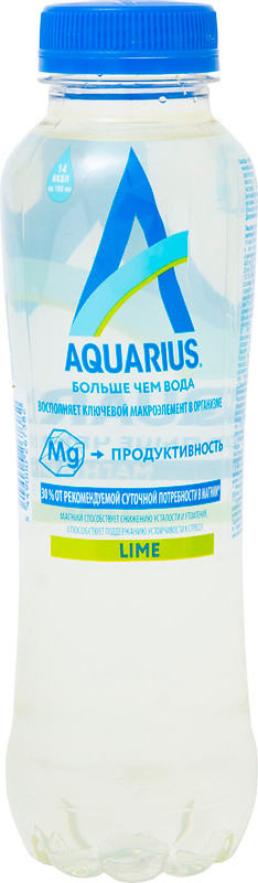 Вода Aquarius лайм с магнием и витамином Е негазированная, 400мл — фото 2