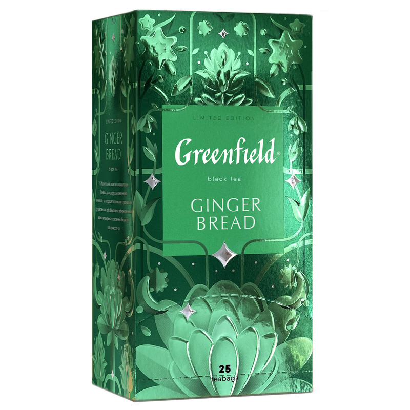 Чай Greenfield Ginger Bread чёрный байховый со вкусом имбирного пряника в пакетиках, 25x1.8г — фото 2
