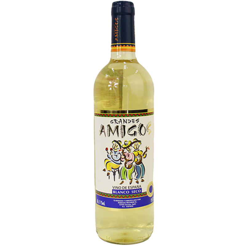 Вино Grandes Amigos столовое белое сухое 10-13%, 750мл