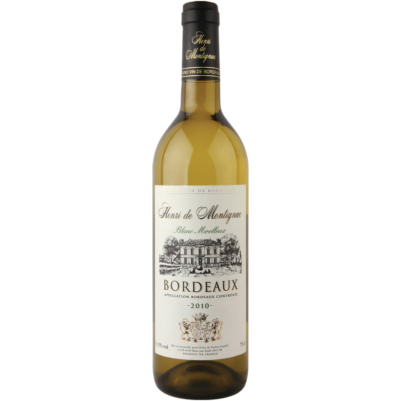 Вино Henri de Montignac Блан Маулле белое полусладкое 11.5%, 750мл