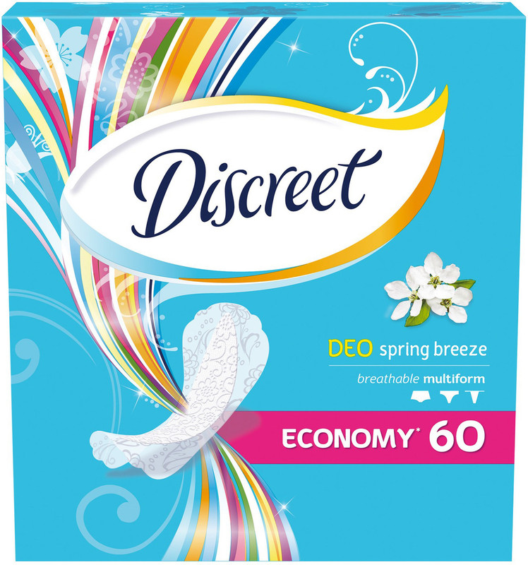 Прокладки ежедневные Discreet Deo spring breeze multiform, 60шт — фото 1