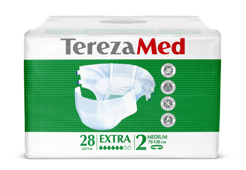 Подгузники TerezaMed Extra одноразовые впитывающие для больных с недержанием р.Medium, 28шт — фото 3