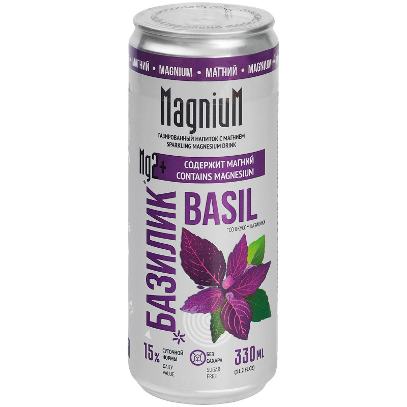 Напиток безалкогольный Magnium базилик газированный, 330мл