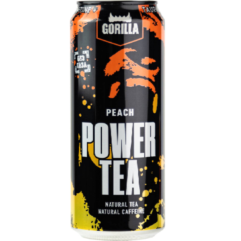 Напиток безалкогольный Gorilla Пауэр чай со вкусом персика пастеризованный негазированный, 450мл