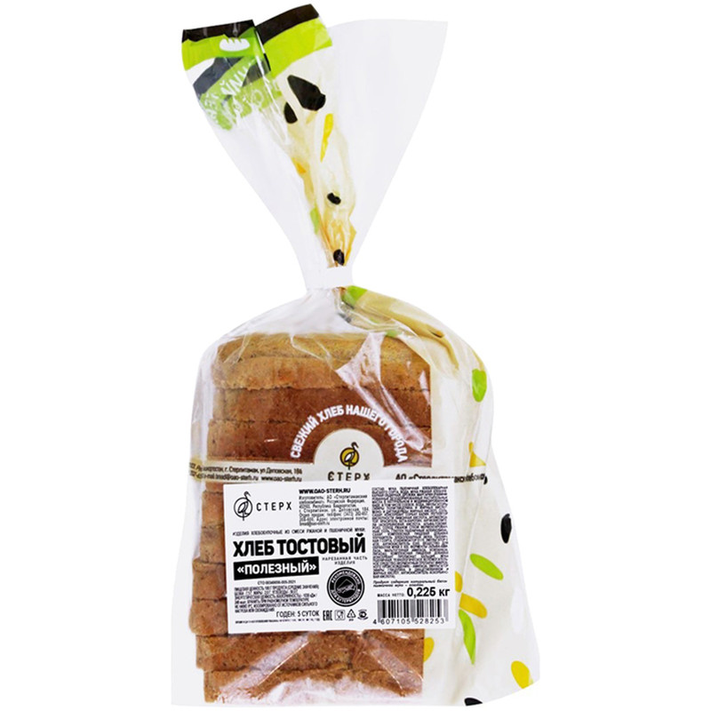Хлеб Стерх Полезный тостовый нарезка, 225г